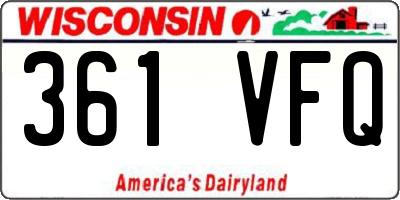 WI license plate 361VFQ