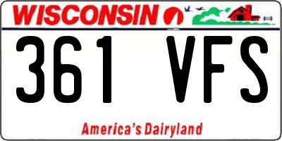 WI license plate 361VFS