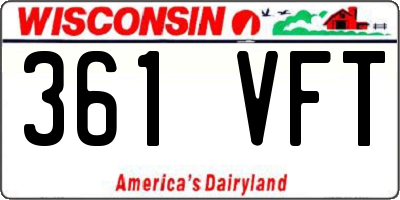 WI license plate 361VFT