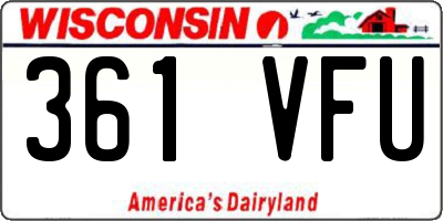 WI license plate 361VFU