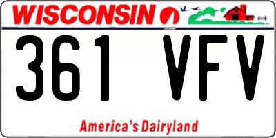 WI license plate 361VFV