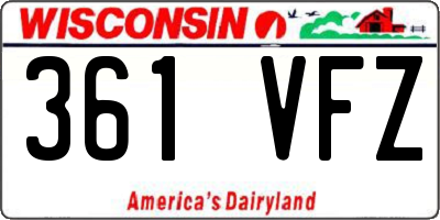 WI license plate 361VFZ