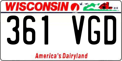 WI license plate 361VGD