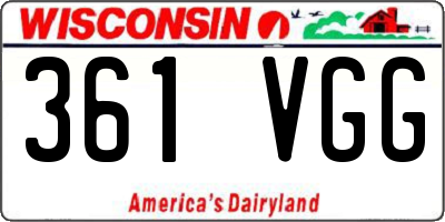 WI license plate 361VGG