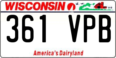 WI license plate 361VPB