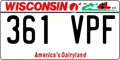 WI license plate 361VPF