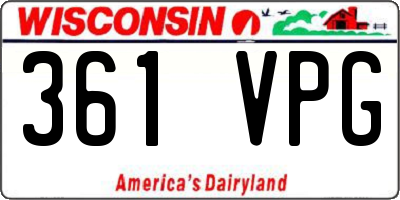 WI license plate 361VPG