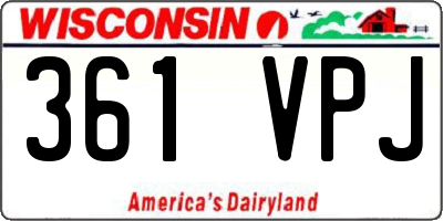WI license plate 361VPJ