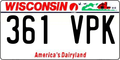 WI license plate 361VPK