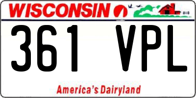 WI license plate 361VPL