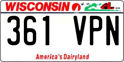 WI license plate 361VPN