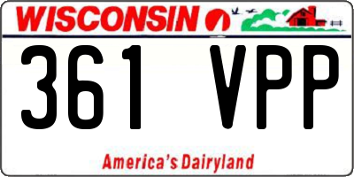 WI license plate 361VPP