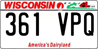 WI license plate 361VPQ
