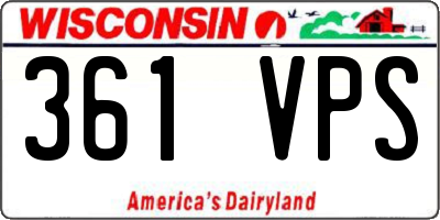 WI license plate 361VPS