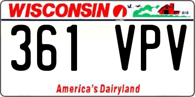 WI license plate 361VPV