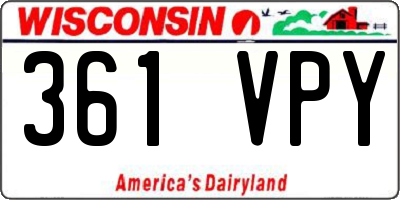 WI license plate 361VPY