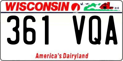 WI license plate 361VQA