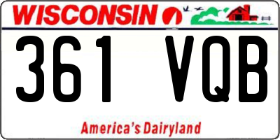 WI license plate 361VQB