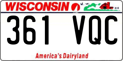 WI license plate 361VQC