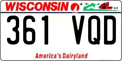 WI license plate 361VQD