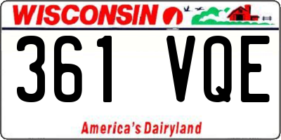 WI license plate 361VQE