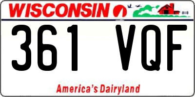 WI license plate 361VQF