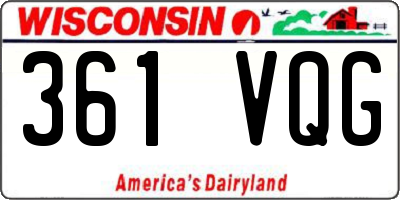 WI license plate 361VQG