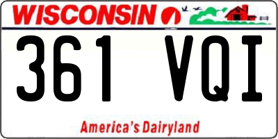 WI license plate 361VQI