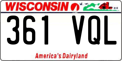 WI license plate 361VQL
