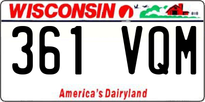 WI license plate 361VQM