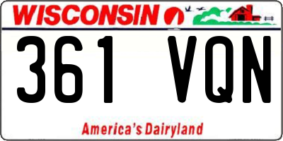 WI license plate 361VQN