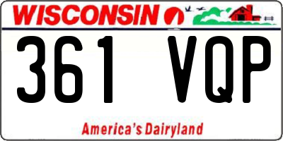 WI license plate 361VQP
