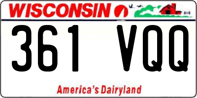 WI license plate 361VQQ