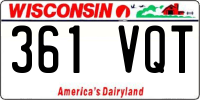 WI license plate 361VQT