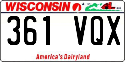 WI license plate 361VQX