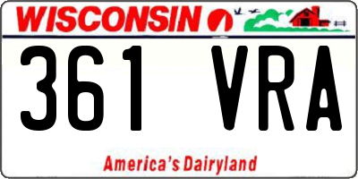 WI license plate 361VRA