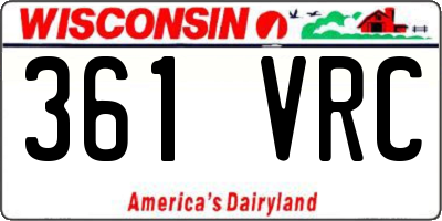 WI license plate 361VRC