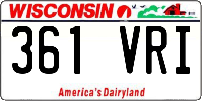 WI license plate 361VRI