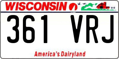 WI license plate 361VRJ