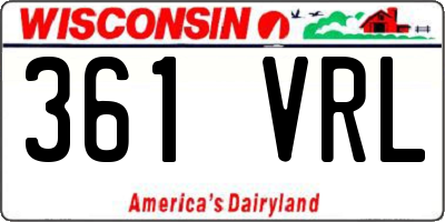 WI license plate 361VRL