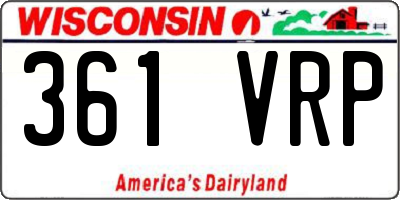WI license plate 361VRP