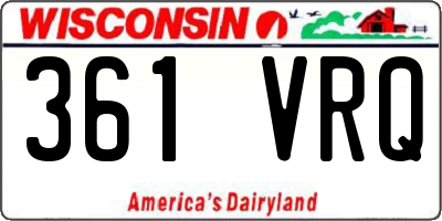WI license plate 361VRQ