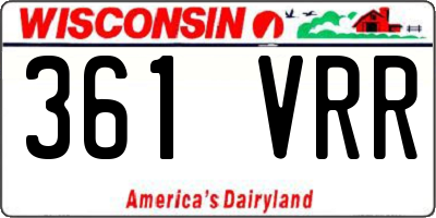 WI license plate 361VRR
