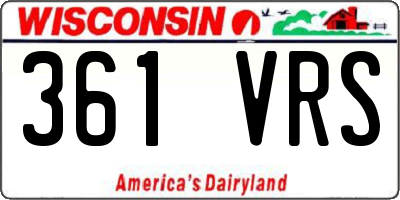 WI license plate 361VRS