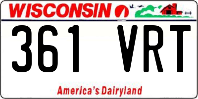 WI license plate 361VRT