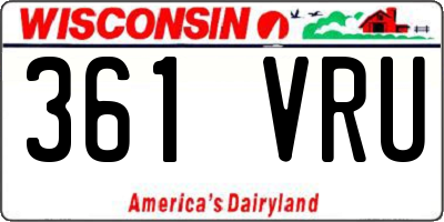 WI license plate 361VRU