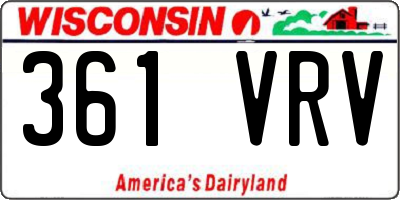 WI license plate 361VRV