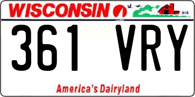 WI license plate 361VRY