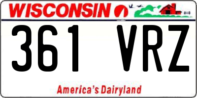 WI license plate 361VRZ
