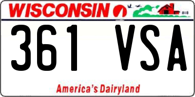 WI license plate 361VSA